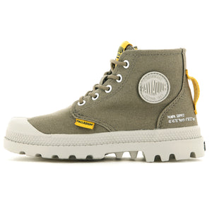 Pampa Supply Dusky Green - Scarpe Stringate Profilo Alto Bambino Verdi PAK57376-308-M . PALLADIUM 