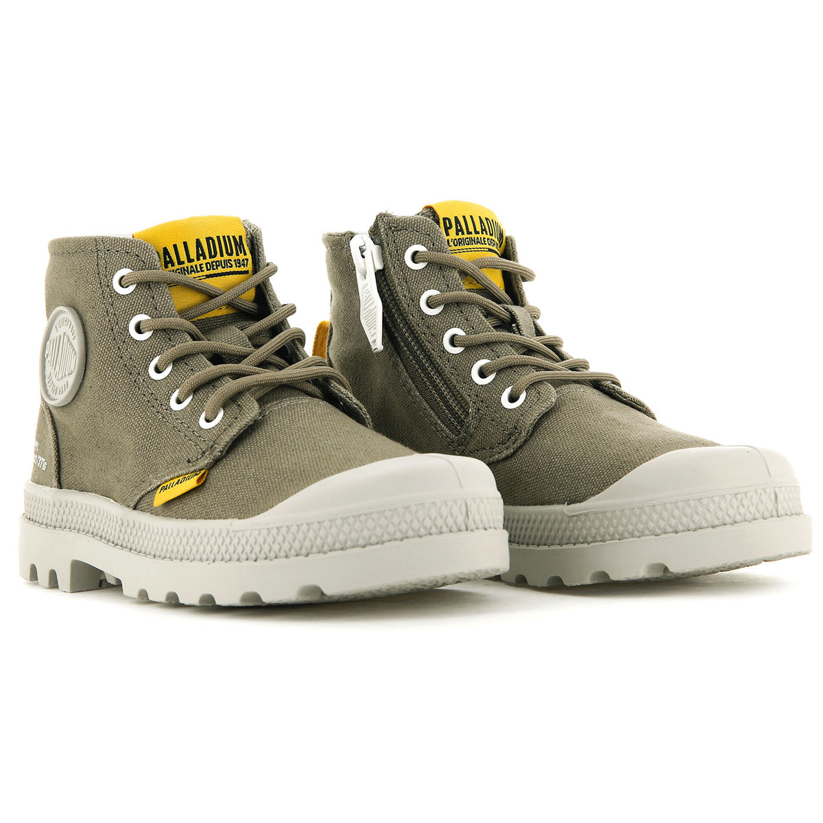 Pampa Supply Dusky Green - Scarpe Stringate Profilo Alto Bambino Verdi PAK57376-308-M . PALLADIUM 