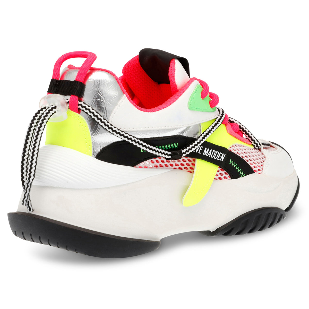 Bonanza Black / Fuchsia PU + Mesh - Scarpe Stringate Profilo Basso Donna Multicolore SMPBONANZA-BLAFUS . STEVE MADDEN 