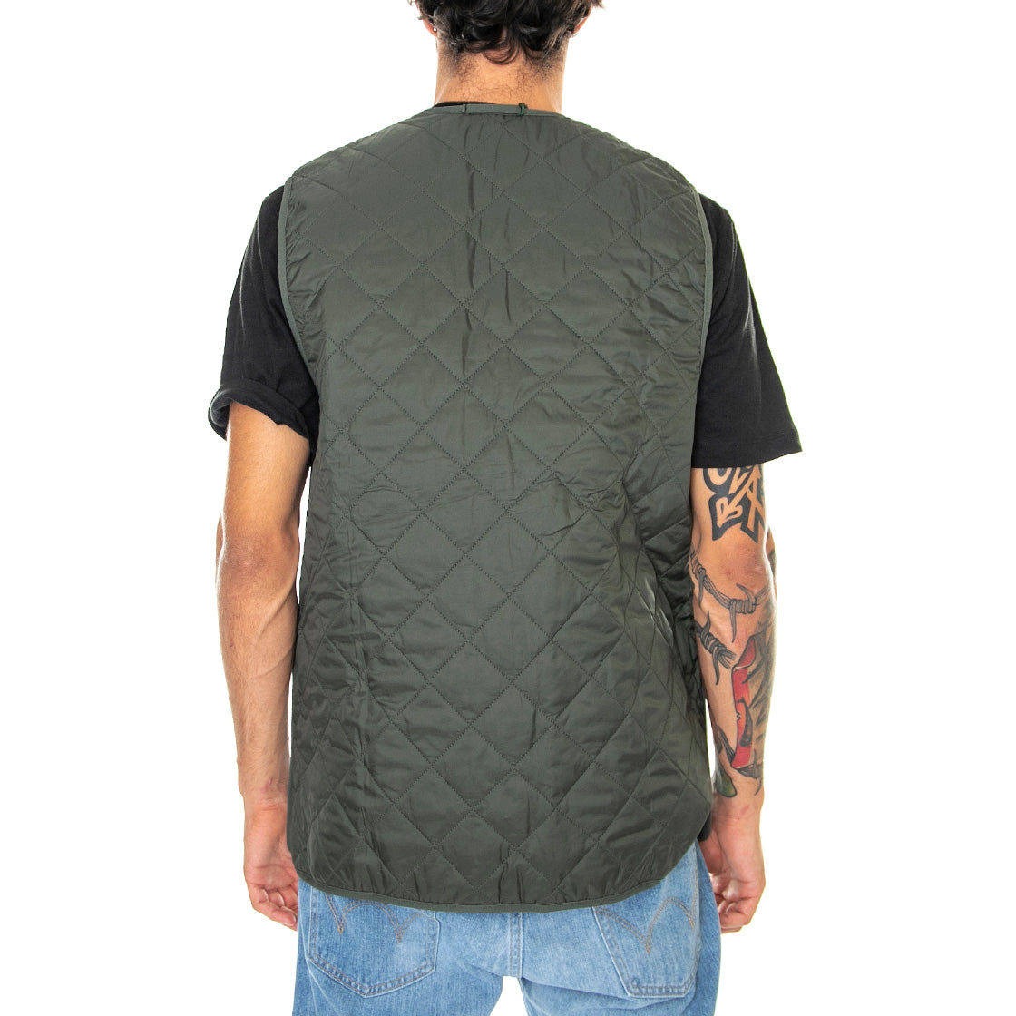 Quilted Waistcoat Zip Liner Olive Classic - Giacca Smanicata Uomo Marrone FW22-MLI0001-GN92 . BARBOUR 
