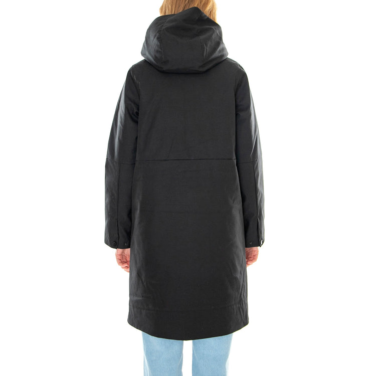 W´s Jacket Elvira Black Smart Cotton Blend - Giacca Invernale con Cappuccio Donna Nera 330735-110 . ELVINE 