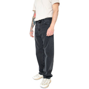 LANDON PANT BLACK HEAVY STONE WASH - Pantaloni Denim Jeans Uomo Neri - Lavaggio Strong I030468-8960 . CARHARTT WIP 