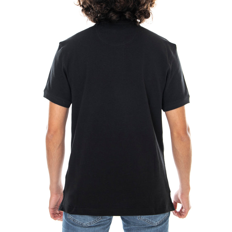 Mens Tartan Pique Polo Shirt - Black / Modern - Polo Uomo Nera MML0012BK . BARBOUR 