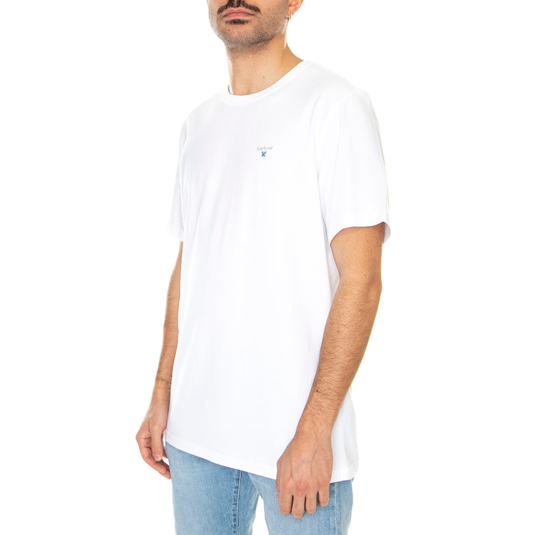 Tartan Sports Tee White - Maglietta Girocollo Uomo Bianca MTS0670-WH11-SS23 . BARBOUR 
