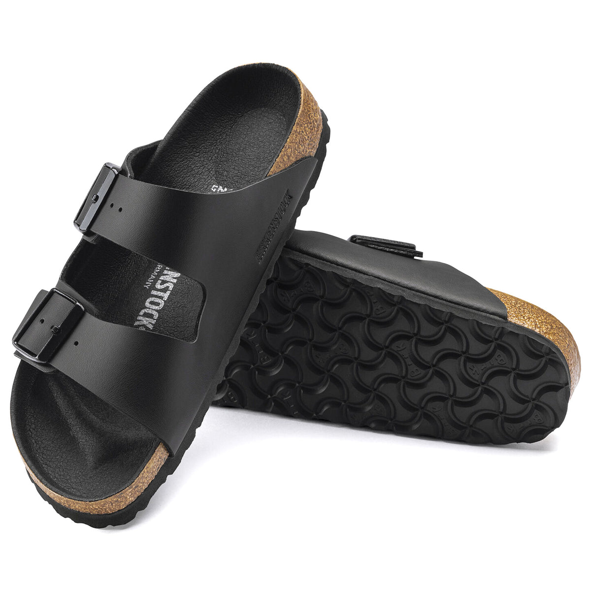 Mens Arizona Triples Birko Flor Sandals - Black - Sandali Uomo Neri - Calzata Stretta 1019069 . BIRKENSTOCK 