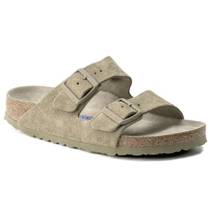 Mens Arizona SFB Suede Sandals - Faded Khaki - Sandali Uomo Verdi - Calzata Stretta 1019088 . BIRKENSTOCK 