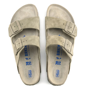 Mens Arizona SFB Suede Sandals - Faded Khaki - Sandali Uomo Verdi - Calzata Stretta 1019088 . BIRKENSTOCK 