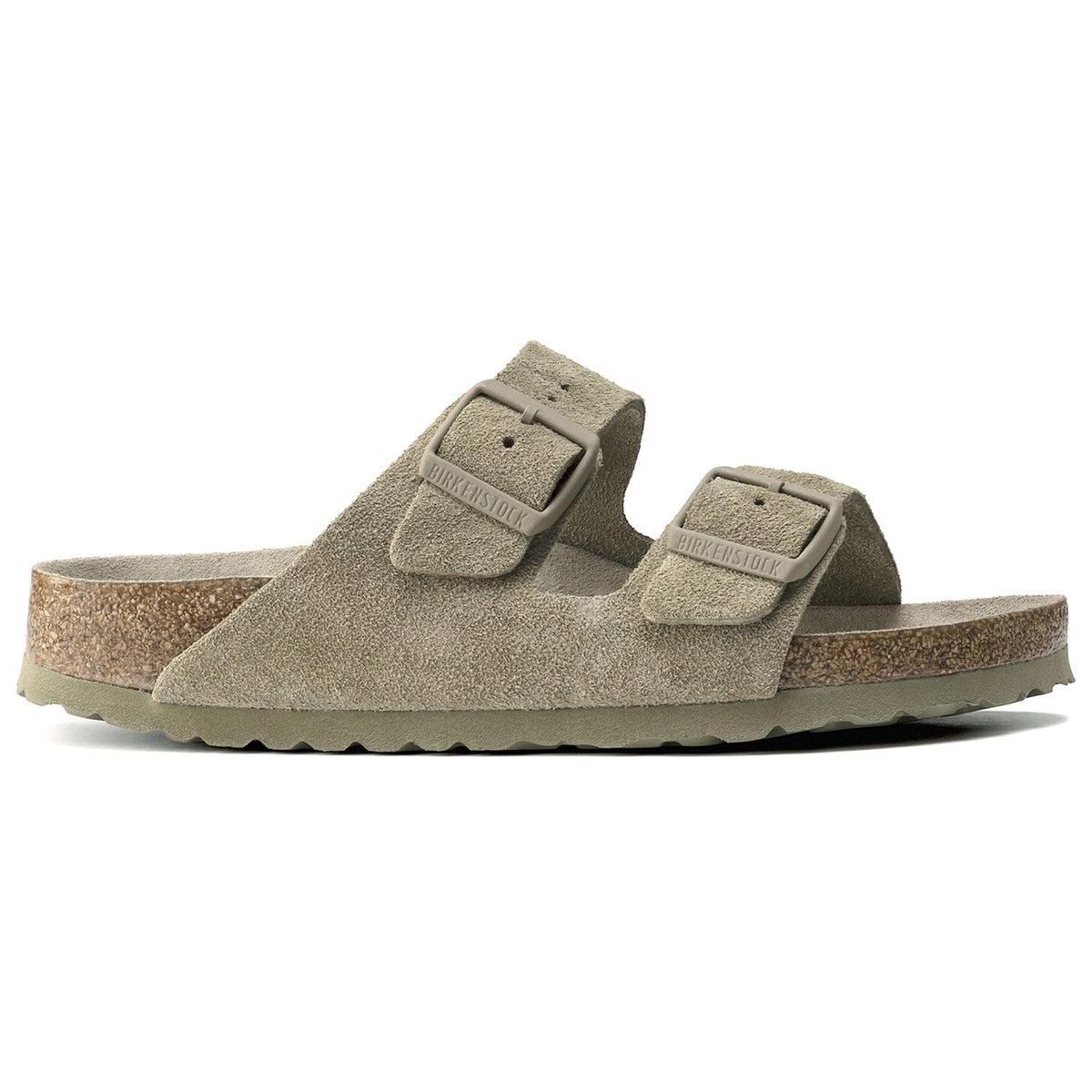 Mens Arizona SFB Suede Sandals - Faded Khaki - Sandali Uomo Verdi - Calzata Stretta 1019088 . BIRKENSTOCK 