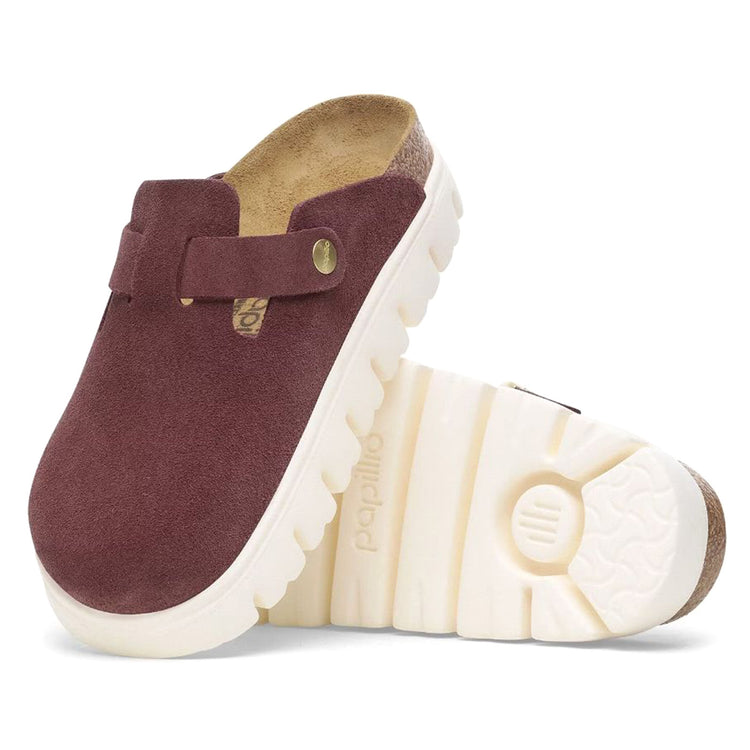 Boston Chunky Berry Crush, Suede Leather - Sandali Donna Bordeaux 1028395 . BIRKENSTOCK 