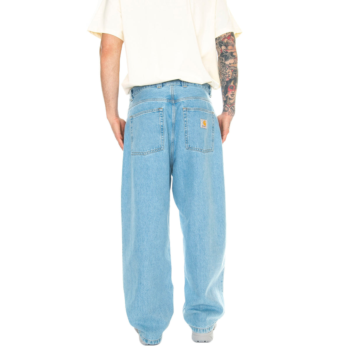 Brandon Pant Blue /heavy stone bleached - Pantaloni Denim Jeans Uomo Blu I031246.01A3 . CARHARTT WIP 