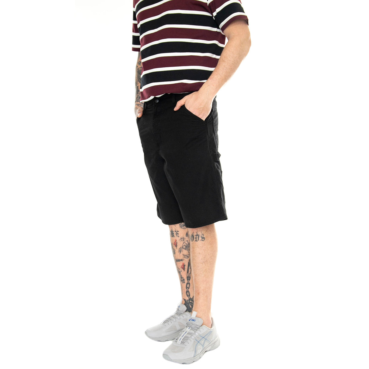 Single Knee Short Black /garment dyed - Bermuda Uomo Neri I031504.89GD . CARHARTT WIP 