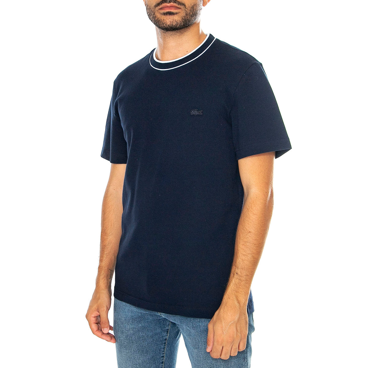 T-Shirt 166 - Maglietta Girocollo Uomo Blu TH8174-166 . LACOSTE 