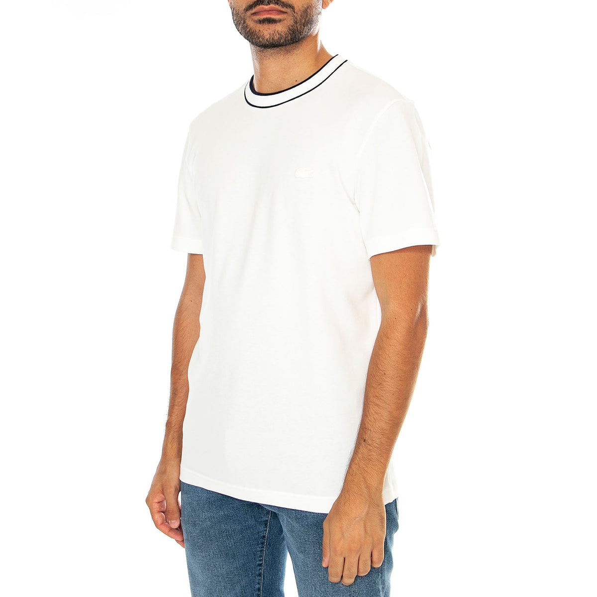 T-Shirt TH8174-70V - Maglietta Girocollo Uomo Bianca TH8174-70V . LACOSTE 