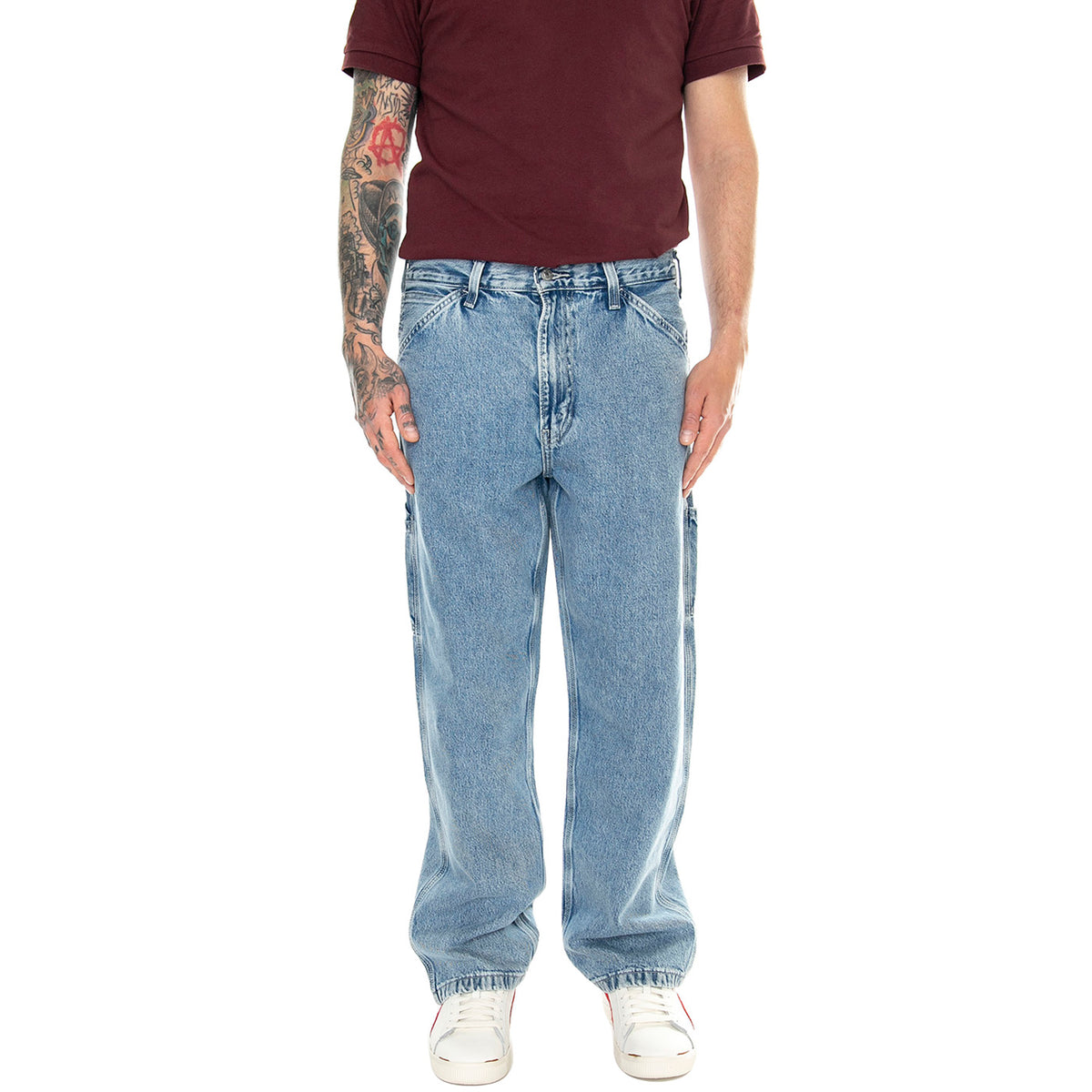 586 Stay Loose Carpenter Put In Work Med Indigo Flat Finish - Pantaloni Denim Jeans Uomo Blu 55849-0047 . LEVIS 