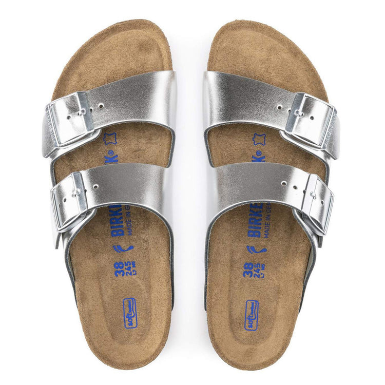 ARIZONA SOFT FOOTBED SANDALS CALZATA STRETTA - METALLIC SILVER - Sandali Uomo Argento 85180_4 . BIRKENSTOCK 