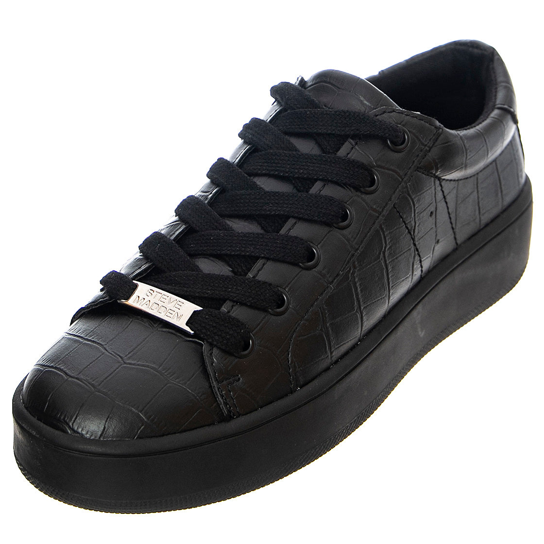 Bertie - Scarpe Stringate Profilo Basso Donna Nere BERTIE-BLK-CROC . STEVE MADDEN 