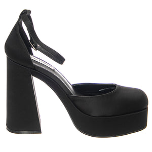 W' Londyn-Black Satin - Sandali Donna Neri SMLOND04S1-BLK . STEVE MADDEN 