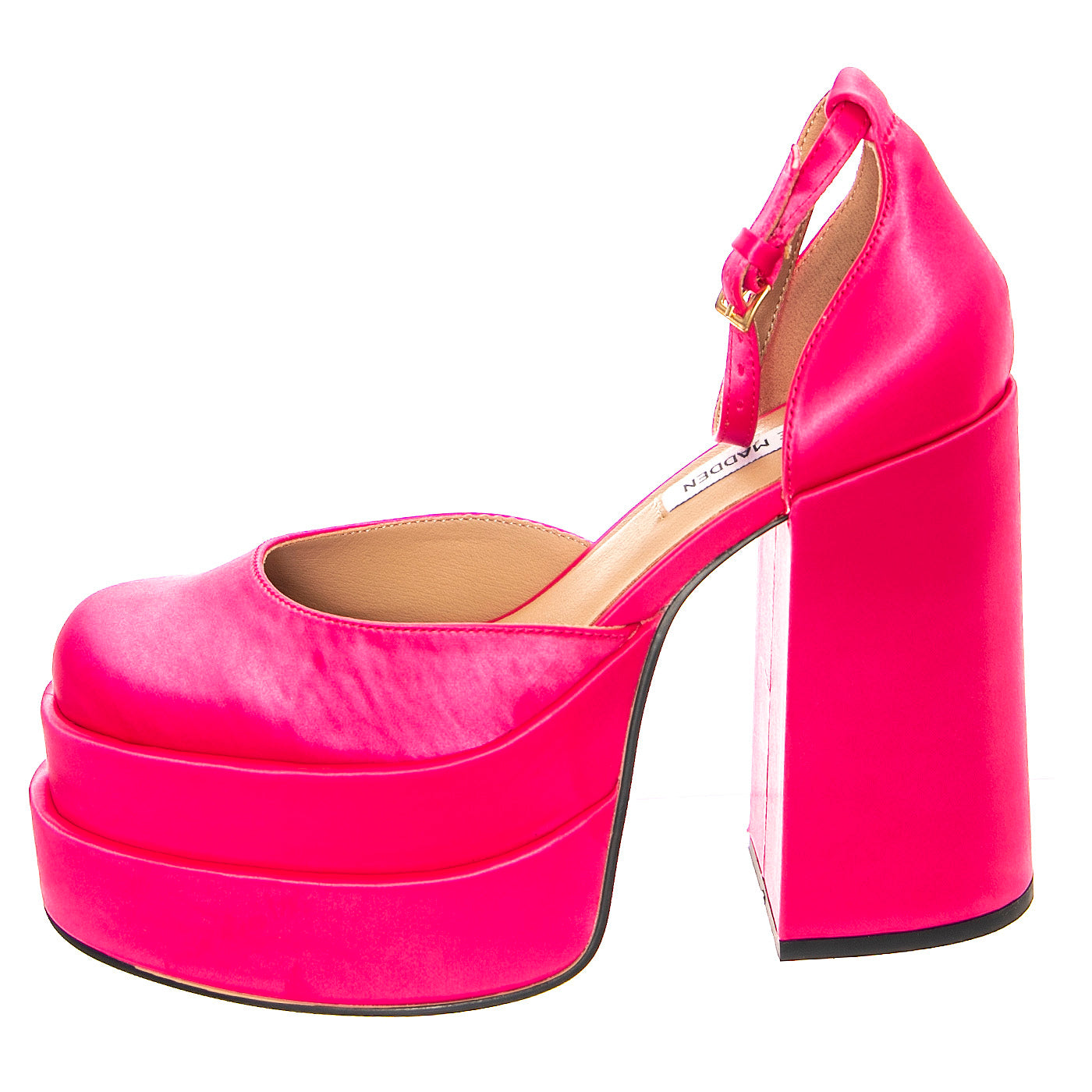 CHARLIZE PNK SATIN - Sandali con Tacco Quadrato e Plateau Donna Rosa SM-CHAR28S1PNK . STEVE MADDEN 