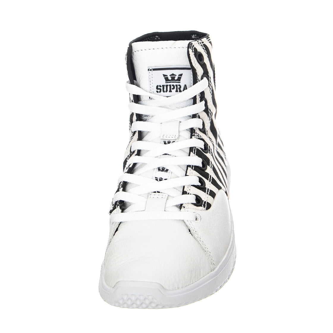 Statik - Scarpe Stringate Profilo Alto Uomo Bianche / Nere / Stripe STATIK White Stripe-White . SUPRA 