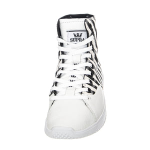 Statik - Scarpe Stringate Profilo Alto Uomo Bianche / Nere / Stripe STATIK White Stripe-White . SUPRA 
