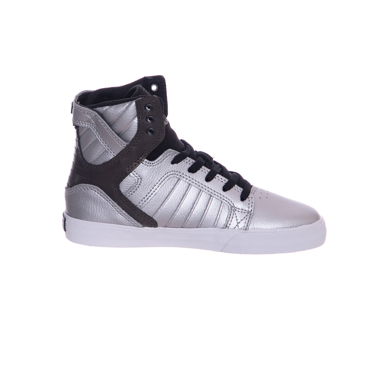 Kids Skytop Shoes - Silver Metallic / Black Shoes - Scarpe Profilo Alto Bambino Argento / Nere 58003-052-M . SUPRA 