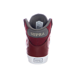 Kids Vaider Sneakers - Brick / White - Scarpe Stringate Profilo Alto Bambino Rosse / Bianche 58201-655-M . SUPRA 