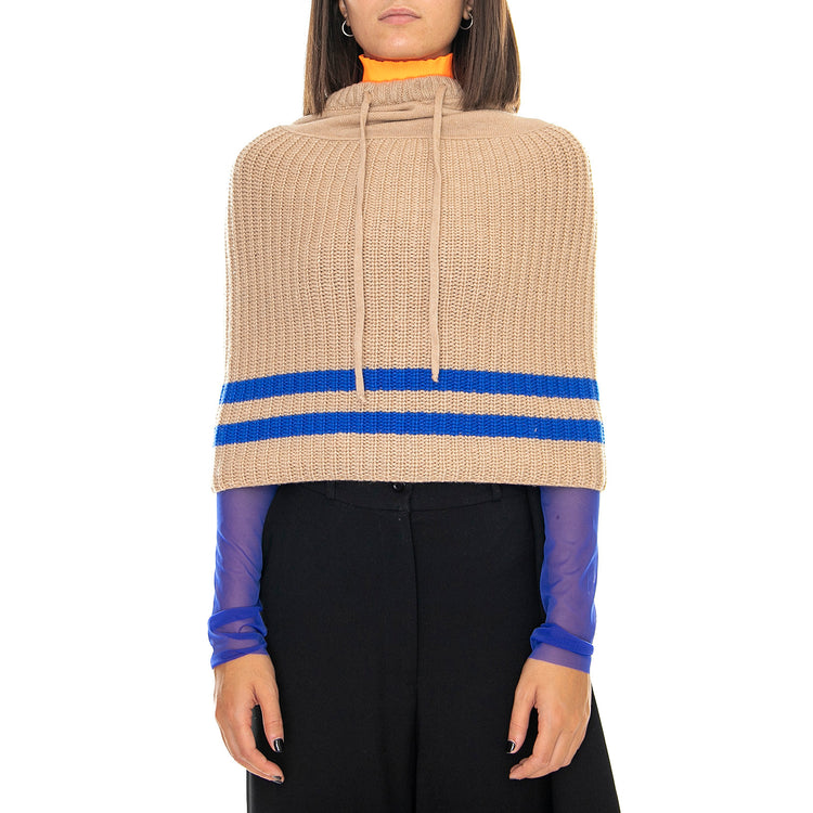 Breeze Collar Velox Sweater- Camel - Coprispalle Donna Beige 19WWV00018-3021 . MARIOS 