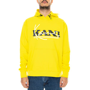 Retro - Felpa con Cappuccio Uomo Gialla KRCKM213-073-1 . KARL KANI 