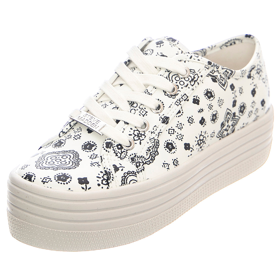 Bobbi - Scarpe Stringate Profilo Basso Donna Bianche SMPBOBBI-WHTMULT . STEVE MADDEN 