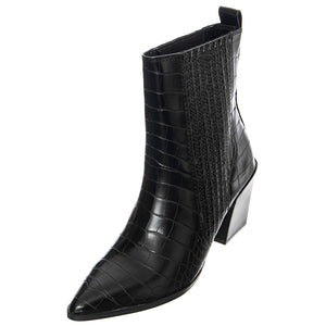 Renewed - Stivaletti Profilo alla Caviglia Donna Neri / Croco SMSRENEWED-BLK . STEVE MADDEN 