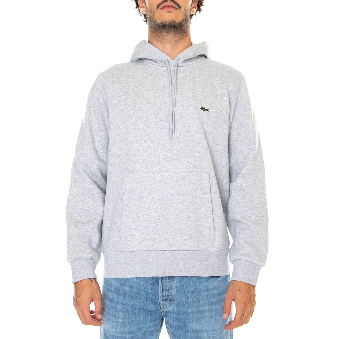 Sweatshirt-Cca - Felpa con Cappuccio Uomo Grigia SH9623-CCA . LACOSTE 