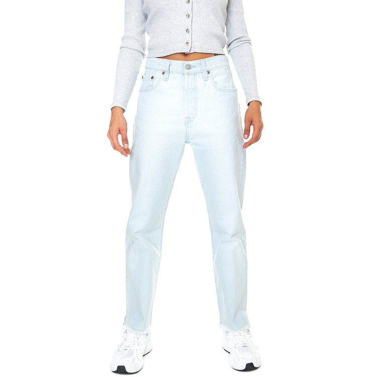 501 Crop Z5128 S Light Indigo Worn In - Pantaloni Denim Jeans Donna Blu 36200-0249 . LEVIS 