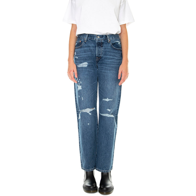 90'S 501 Z3269 Indigo Destructed - Pantaloni Denim Jeans Donna Blu A1959-0010 . LEVIS 