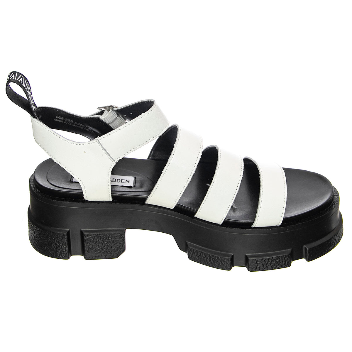 Pioneer White Leat - Sandali Donna Bianchi / Neri SMSPIONEER-WHI . STEVE MADDEN 