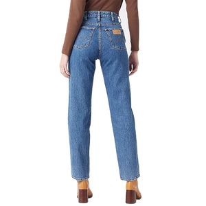 Mom Straight Winter Hue Denim Pants - Pantaloni Denim Jeans Donna Blu W27M16Z18 . WRANGLER 
