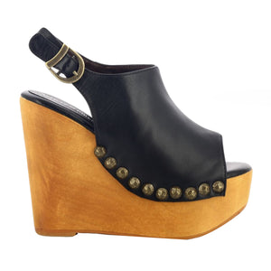 SNICK-STD SUEDE BLACK - Sandali con Zeppa in Legno Donna Neri JCSF0021-BLK . JEFFREY CAMPBELL 