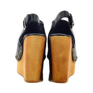 SNICK-STD SUEDE BLACK - Sandali con Zeppa in Legno Donna Neri JCSF0021-BLK . JEFFREY CAMPBELL 