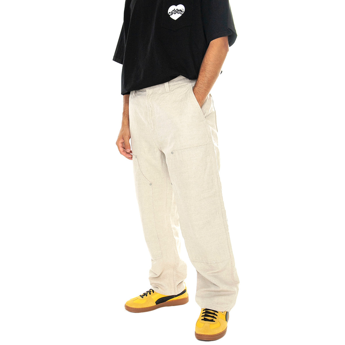 Walter Double Knee Pant Natural rinsed - Pantaloni Uomo Beige I033580.0502 . CARHARTT WIP 