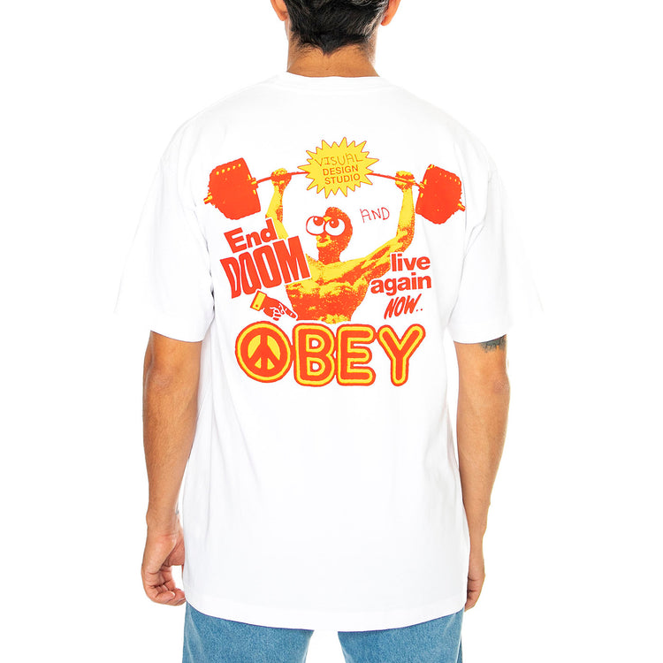 Live Again Now Heavy Weight Tee White - Maglietta Girocollo Uomo Bianca 166913925-WHT . OBEY 