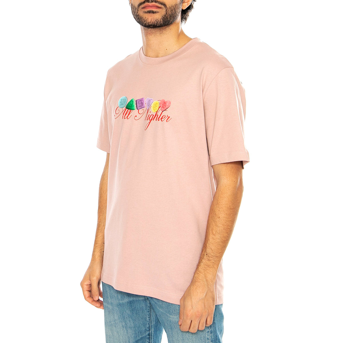 T-Shirt Nighters Woodrose - Maglietta Girocollo Uomo Rosa T-SHIRT NIGHTERS - WOODROSE . WASTED PARIS 