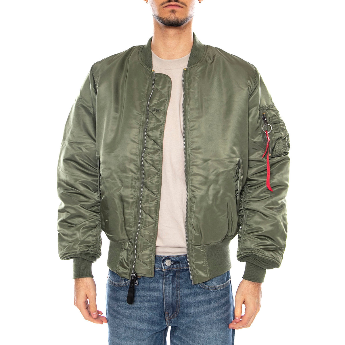 MA-1 Sage Green Jacket -- Giacca Reversibile Uomo Verde Salvia F100101 1 ALPHA INDUSTRIES 
