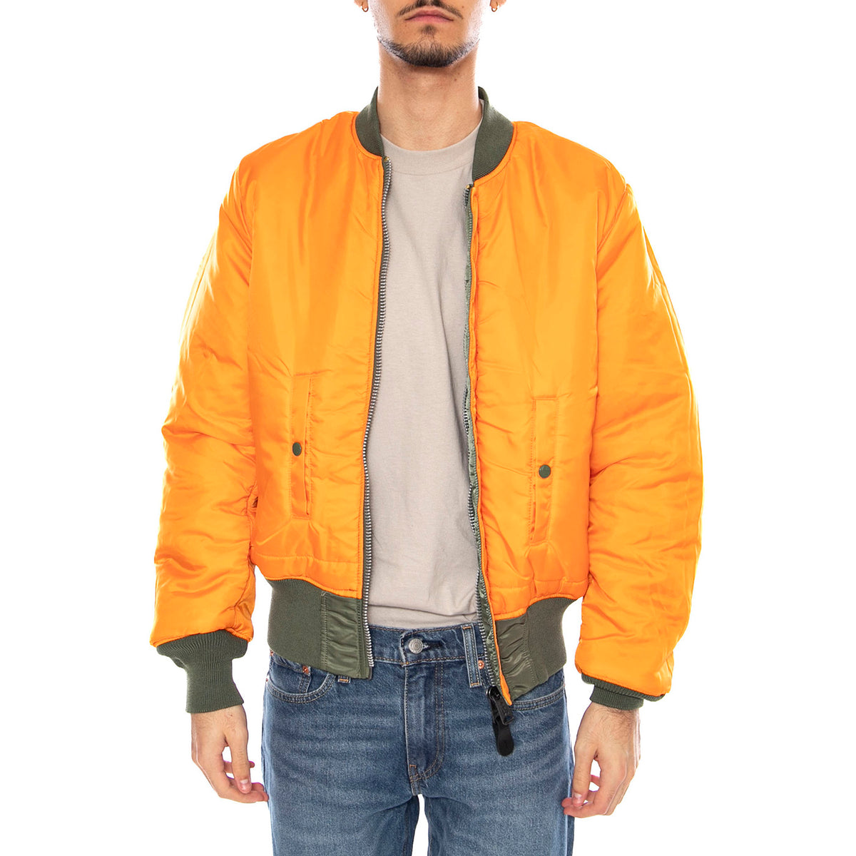 MA-1 Sage Green Jacket -- Giacca Reversibile Uomo Verde Salvia F100101 1 ALPHA INDUSTRIES 