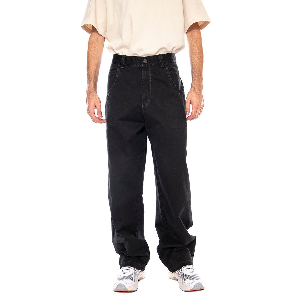 Baggy T. Gabardina Col. Tinto Nero - Pantaloni Uomo Neri R.BIANCO-L-CAMA-00N . BLUESKIN 