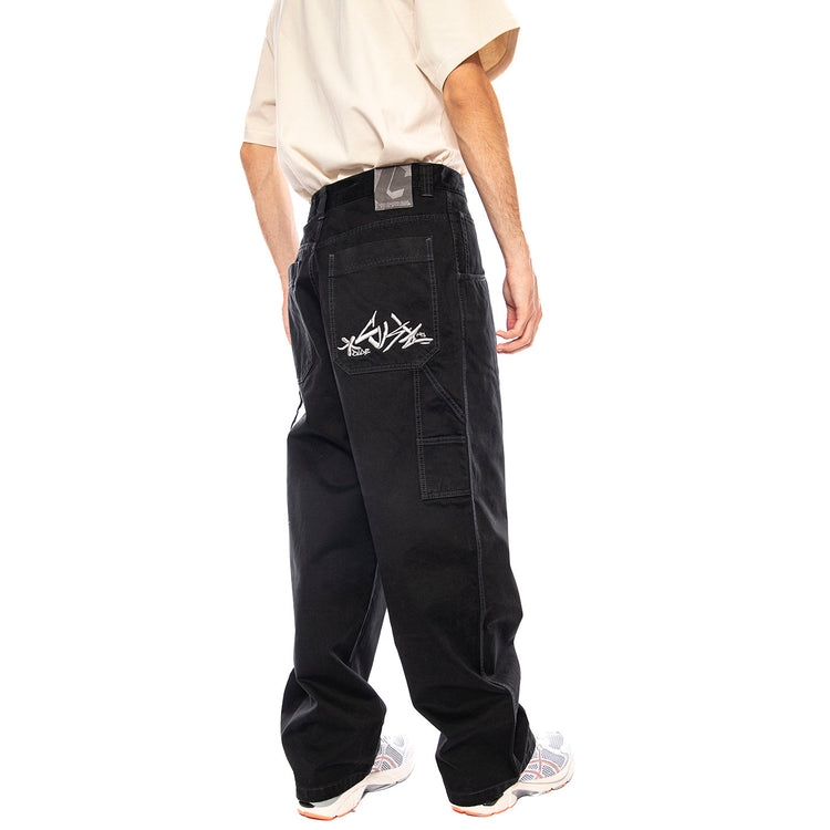 Baggy T. Gabardina Col. Tinto Nero - Pantaloni Uomo Neri R.BIANCO-L-CAMA-00N . BLUESKIN 