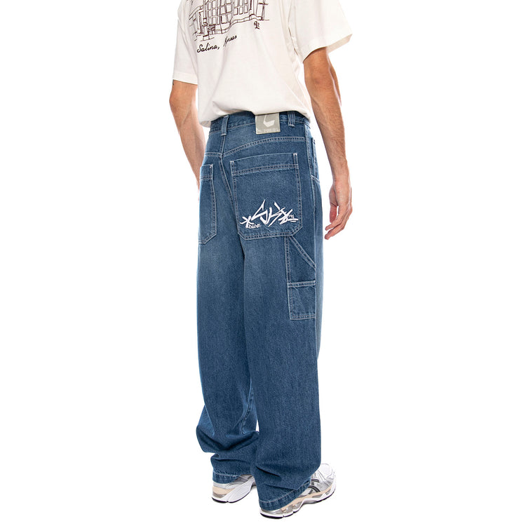 Baggy T. Denim Blue Lav Used Chiaro - Pantaloni Denim Jeans Uomo Blu R.BIANCO-L-DNMB-660 . BLUESKIN 