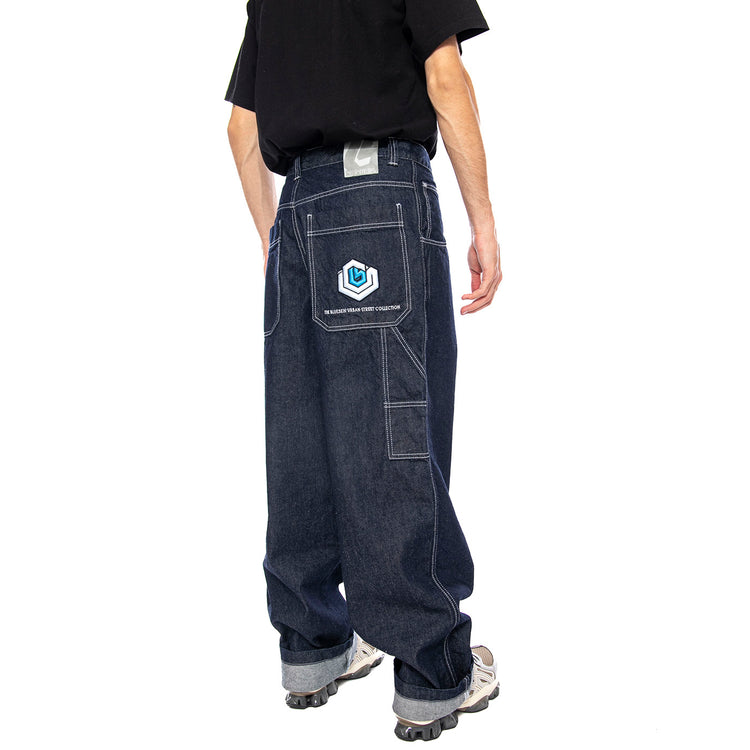 Pantolone Lungo T. Denim Blue 100% Cot Lav Ammorbidito - Pantaloni Denim Jeans Uomo Blu R.BLUE-L-DNMB-001 . BLUESKIN 