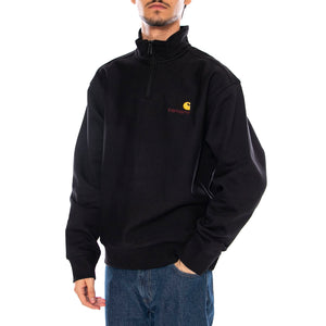 Half Zip American Script Sweat Black - Felpa Collo Alto con Zip Nera I027014.89XX . CARHARTT WIP 