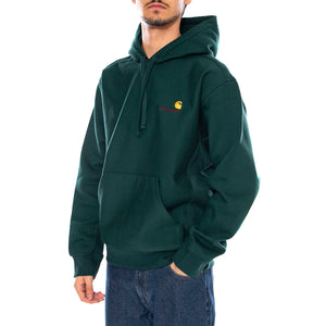 Hooded American Script Sweat Dark Fir - Felpa con Cappuccio Uomo Verde I028279.05AXX . CARHARTT WIP 