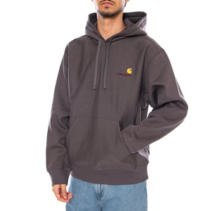 Hooded American Script Sweat Porphyry - Felpa con Cappuccio Uomo Verde I028279.33CXX . CARHARTT WIP 