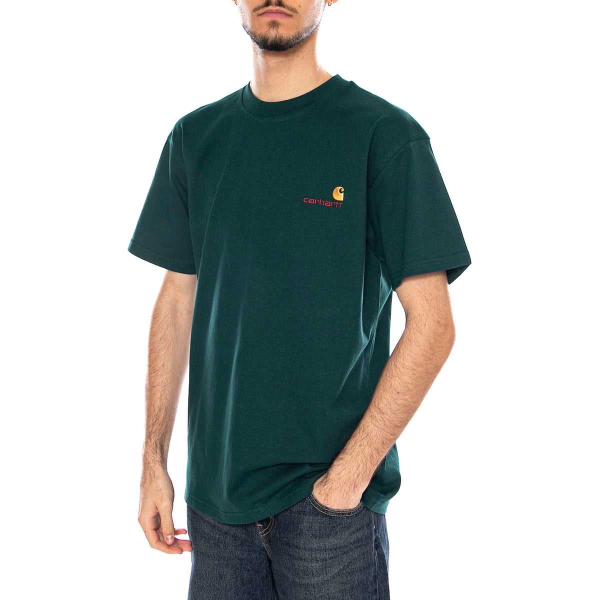S/S American Script Maglietta -- Maglietta Uomo Dark Fir I029956.05AXX . CARHARTT WIP 